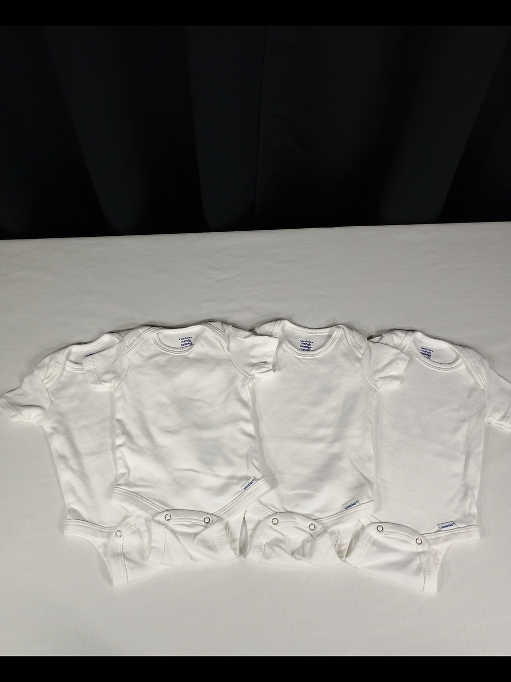 Gerber Pack of 4 White Short-Sleeve Baby One-Pieces